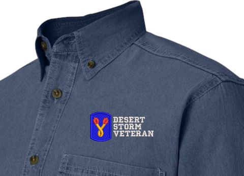 196th Infantry Brigade Desert Storm Veteran Denim Shirt
