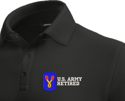 196th Infantry Brigade Retired Moisture Wicking Polo