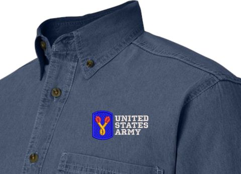 196th Infantry Brigade United States Army Denim Shirt