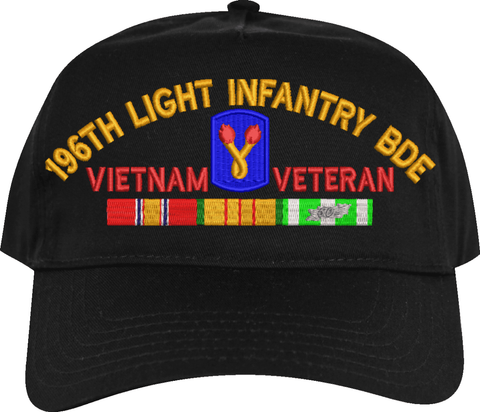 196th Light Infantry Brigade Vietnam Veteran Embroidered Cap with Ribbons