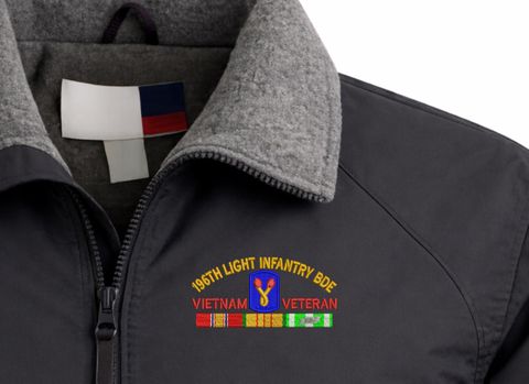 196th Light Infantry Brigade Vietnam Veteran with Ribbons Embroidered 3-Season Jacket