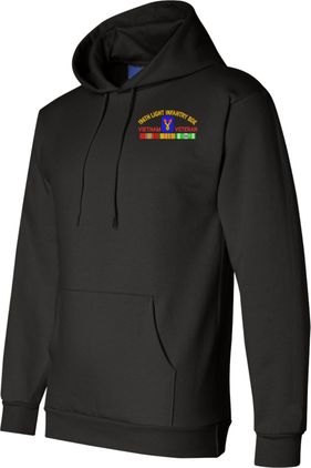 196th Light Infantry Brigade Vietnam Veteran with Ribbons Embroidered Hoodie