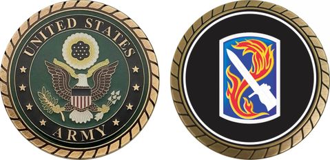 U.S. Army 198th Infantry Brigade Patch Challenge Coin