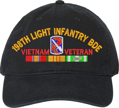 198th Light Infantry Brigade Vietnam Veteran with Ribbons Unstructured Dad Cap