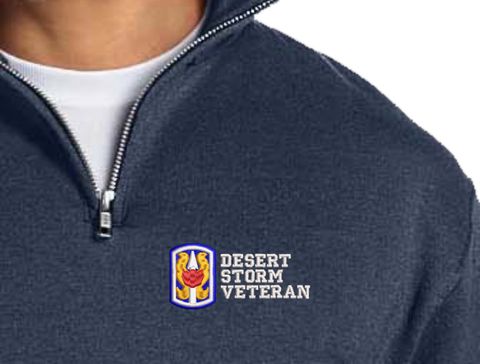 199th Infantry Brigade Desert Storm Veteran Embroidered Quarter-Zip Pullover