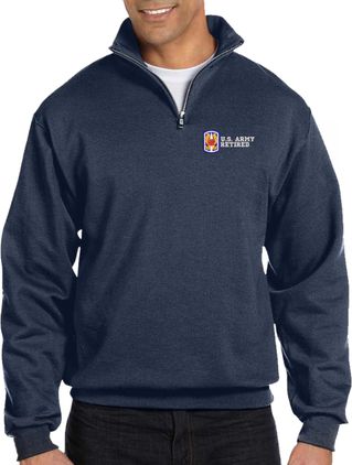 199th Infantry Brigade Retired Embroidered Quarter-Zip Pullover
