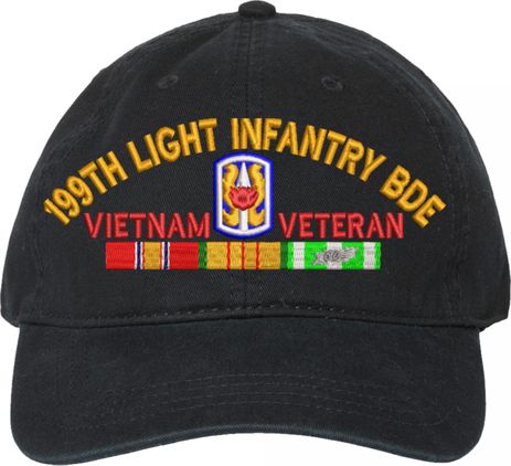 199th Light Infantry Brigade Vietnam Veteran with Ribbons Unstructured Dad Cap