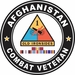 1st Armored Division Afghanistan with GWOT Ribbons Combat Veteran Decal