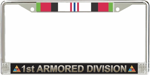 1st Armored Division Afghanistan Veteran Service Ribbon License Plate Frame