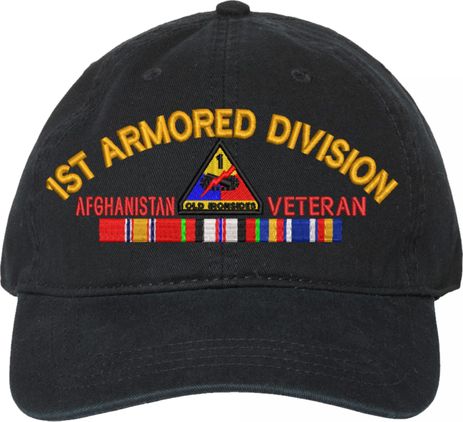 1st Armored Division Afghanistan Veteran with Ribbons Unstructured Dad Cap