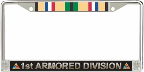 1st Armored Division Gulf War Veteran Service Ribbon License Plate Frame