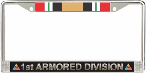 1st Armored Division Iraq Veteran Service Ribbon License Plate Frame