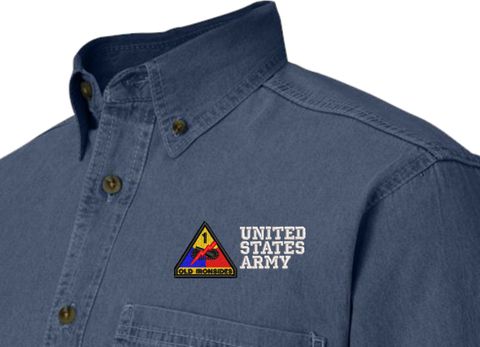 1st Armored Division United States Army Denim Shirt