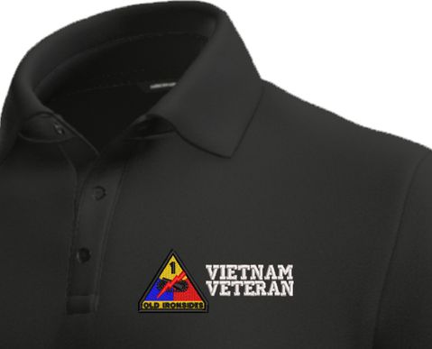 1st Armored Division Vietnam Veteran Moisture Wicking Polo