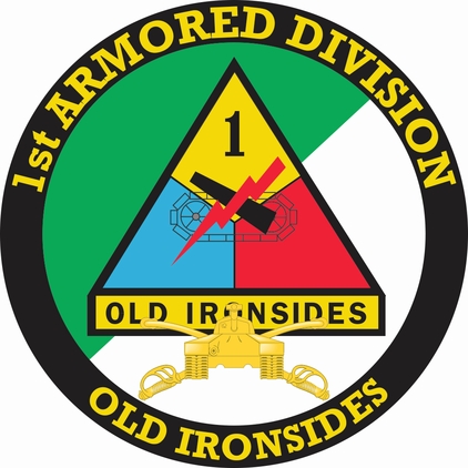 1st Armored Division with Armor Insignia Decal