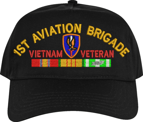1st Aviation Brigade Vietnam Veteran Embroidered Cap with Ribbons