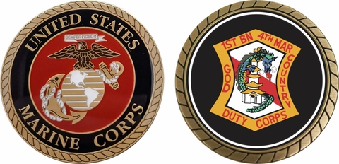 1st Battalion 4th Marines Challenge Coin