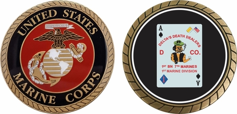 1st Battalion 7th Marines 1st Marine Division Challenge Coin