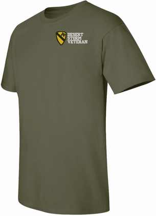 1st Cavalry Desert Storm Veteran Military Green Short Sleeve T-Shirt 3X-Large