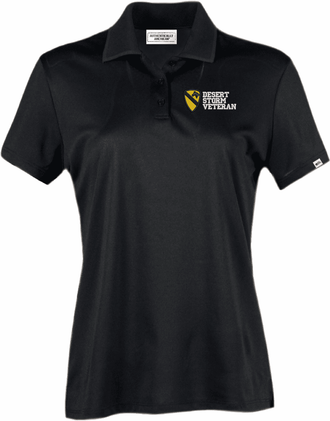1st Cavalry Division Desert Storm Veteran Authentically American Women's Moisture Polo