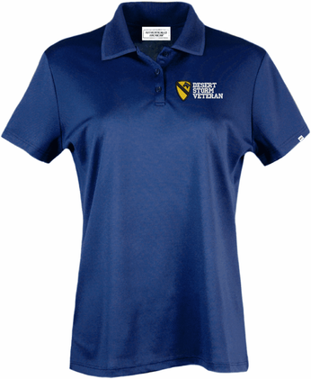 1st Cavalry Division Desert Storm Veteran Authentically American Women's Moisture Polo
