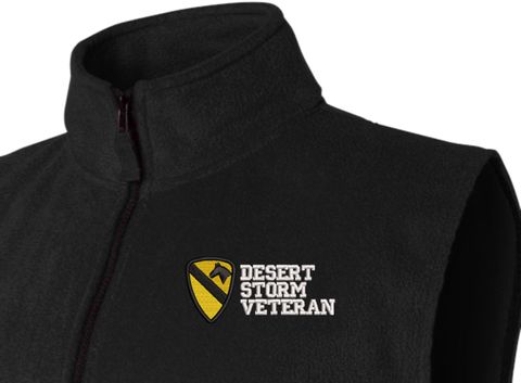 1st Cavalry Division Desert Storm Veteran Full-Zip Fleece Vest
