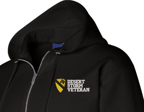 1st Cavalry Division Desert Storm Veteran Zippered Hoodie
