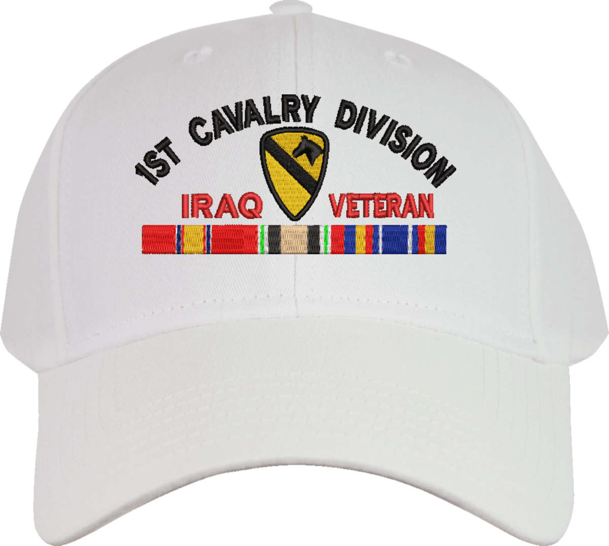1st Cavalry Division Iraq Veteran Embroidered Cap with Ribbons