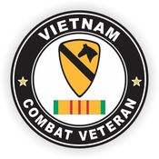 1st Cavalry Division Vietnam Combat Veteran with Ribbon Decal
