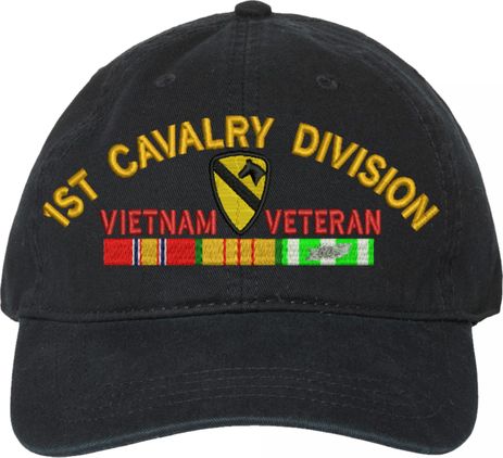 1st Cavalry Division Vietnam Veteran with Ribbons Unstructured Dad Cap