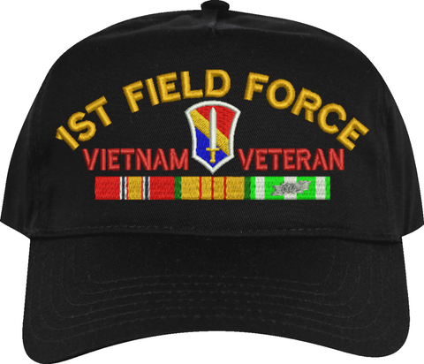 1st Field Force Vietnam Veteran Embroidered Cap with Ribbons
