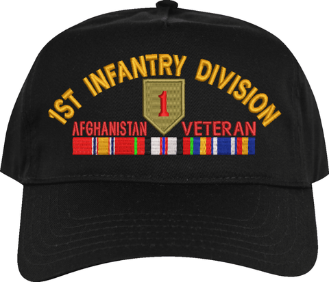 1st Infantry Division Afghanistan Veteran Embroidered Cap with Ribbons