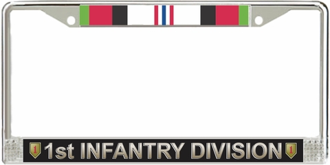 1st Infantry Division Afghanistan Veteran Service Ribbon License Plate Frame