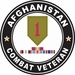 1st Infantry Division Afghanistan with GWOT Ribbons Combat Veteran Decal