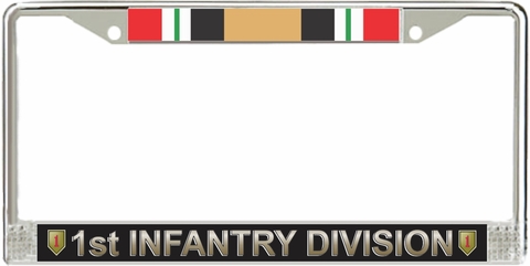 1st Infantry Division Iraq Veteran Service Ribbon License Plate Frame