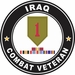 1st Infantry Division Iraq with GWOT Ribbons Combat Veteran Decal