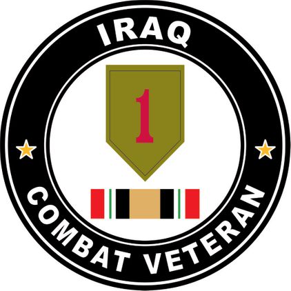1st Infantry Division Sticker Operation Iraqi Freedom Combat Veteran Decal Sticker