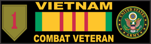1st Infantry Division Vietnam Combat Veteran with Ribbon Decal