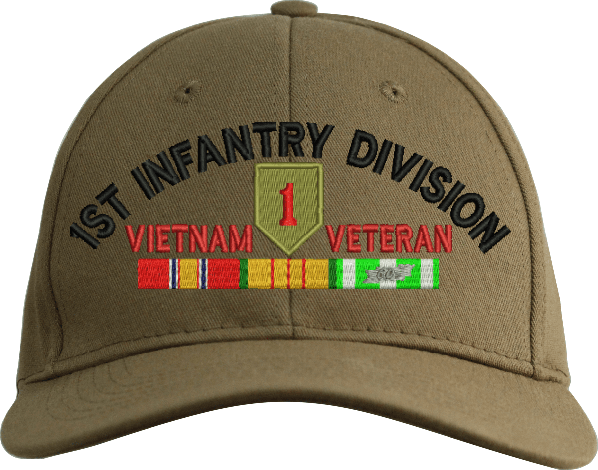 1st Infantry Division Vietnam Veteran Embroidered Cap with Ribbons