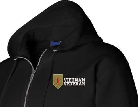 1st Infantry Division Vietnam Veteran Zippered Hoodie