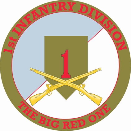 1st Infantry Division with Crossed Rifles Decal