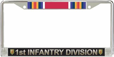 1st Infantry Division WW2 Veteran Service Ribbon License Plate Frame