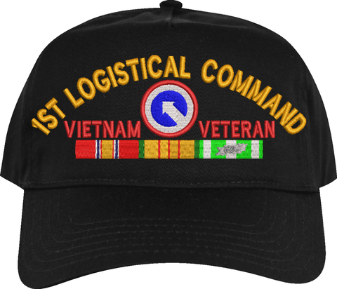 1st Logistical Command Vietnam Veteran Embroidered Cap with Ribbons