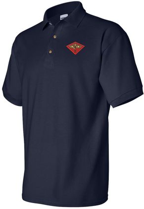 1st Marine Air Wing Navy Blue 100% Cotton Polo 2X-Large