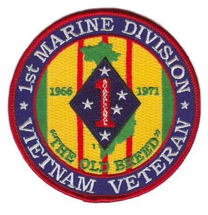 1st Marine Corps Division 4" Vietnam Veteran Patch