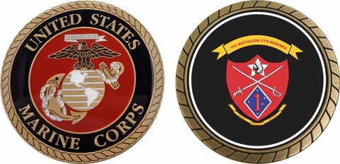 1st Marine Division 1st Battalion 5th Marine Regiment Challenge Coin