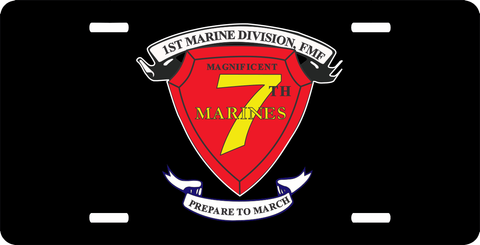 1st Marine Division 7th Marine Regiment AKA RCT-7 License Plate