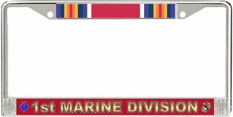 1st Marine Division WW2 Veteran License Plate Frame