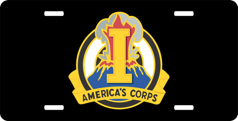 1st U.S. Army Corps Unit Crest License Plate