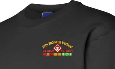 20th Engineer Brigade Vietnam Veteran with Ribbons Embroidered Sweatshirt